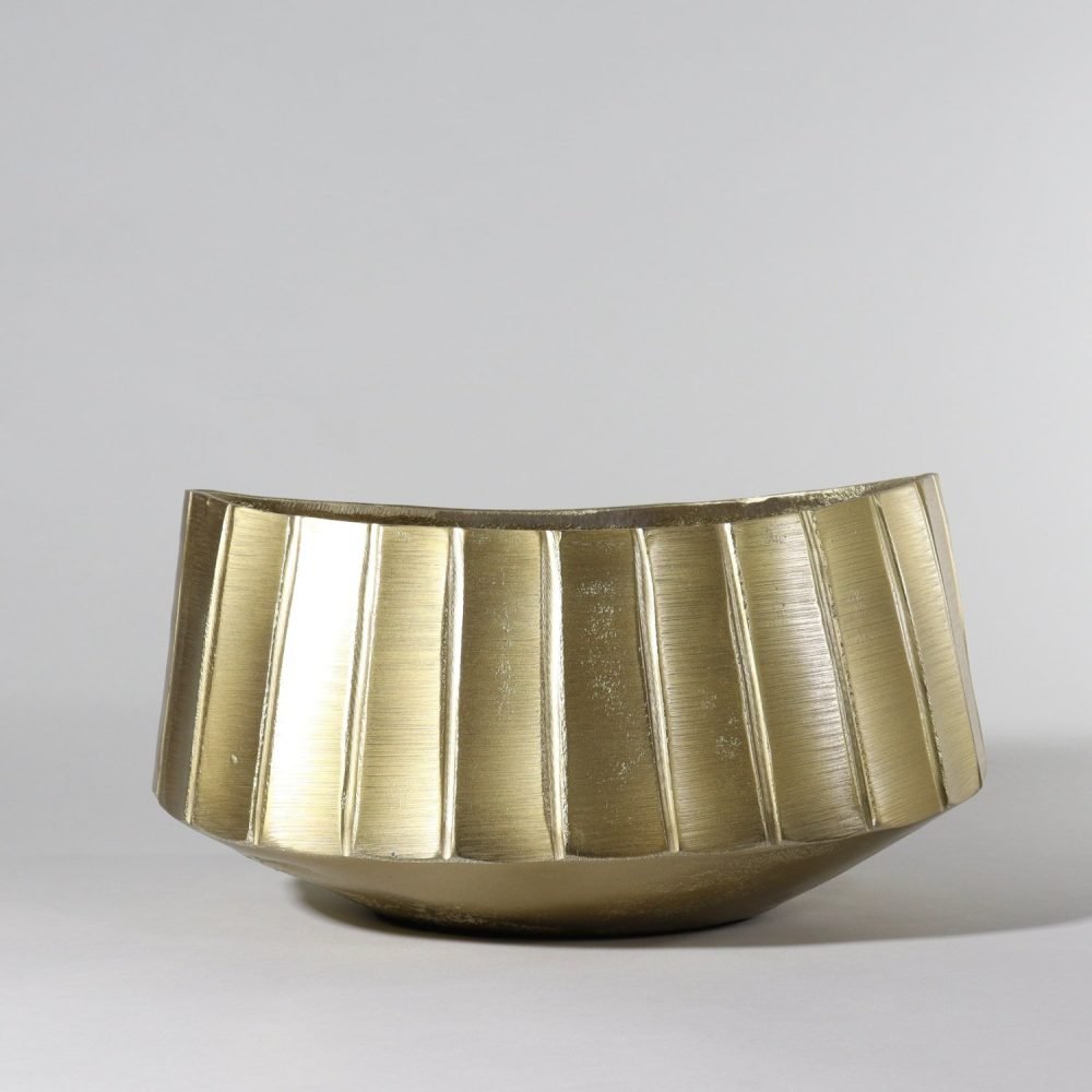 hammered brass oval oblong bowl