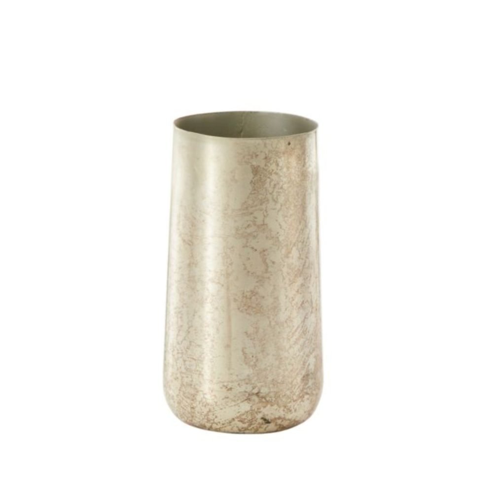 antiqued silver champagne tapered glass vase