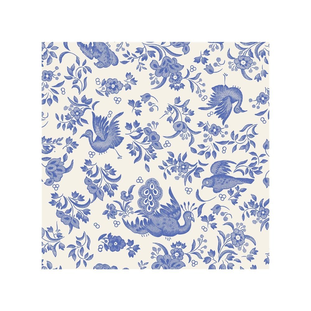hester and cook blue regal peacock cocktail napkin