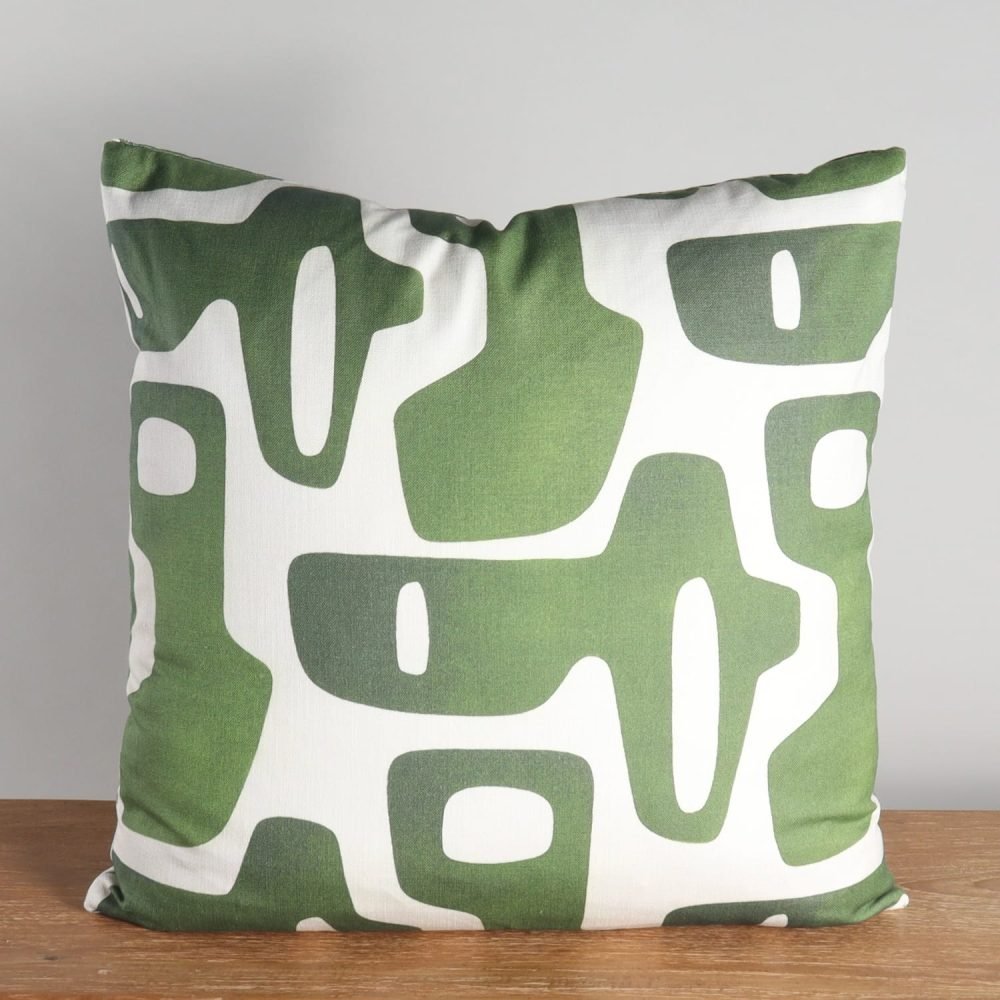 abstract green mod pillow with insert
