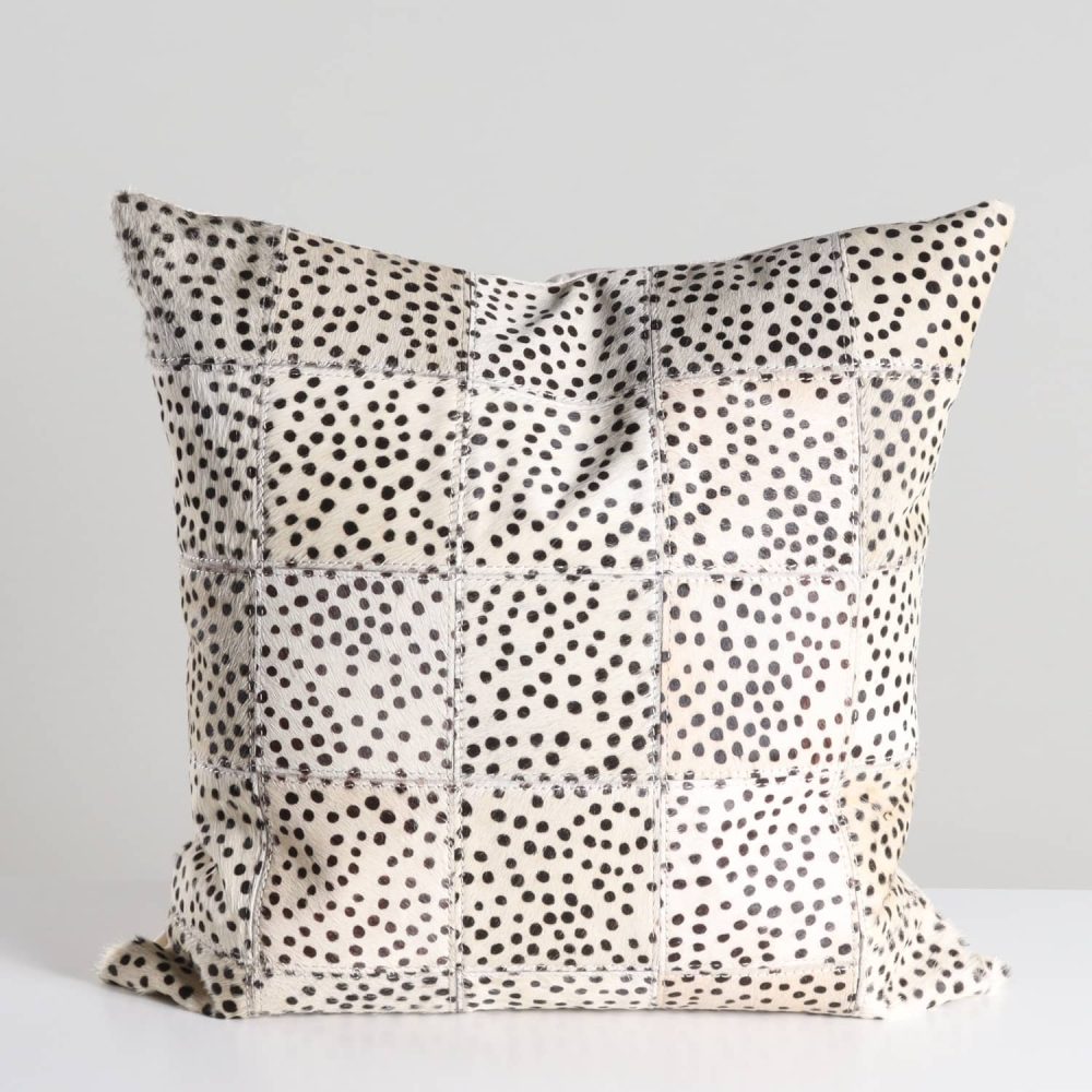 leopard print hair on hide patchwork pillow