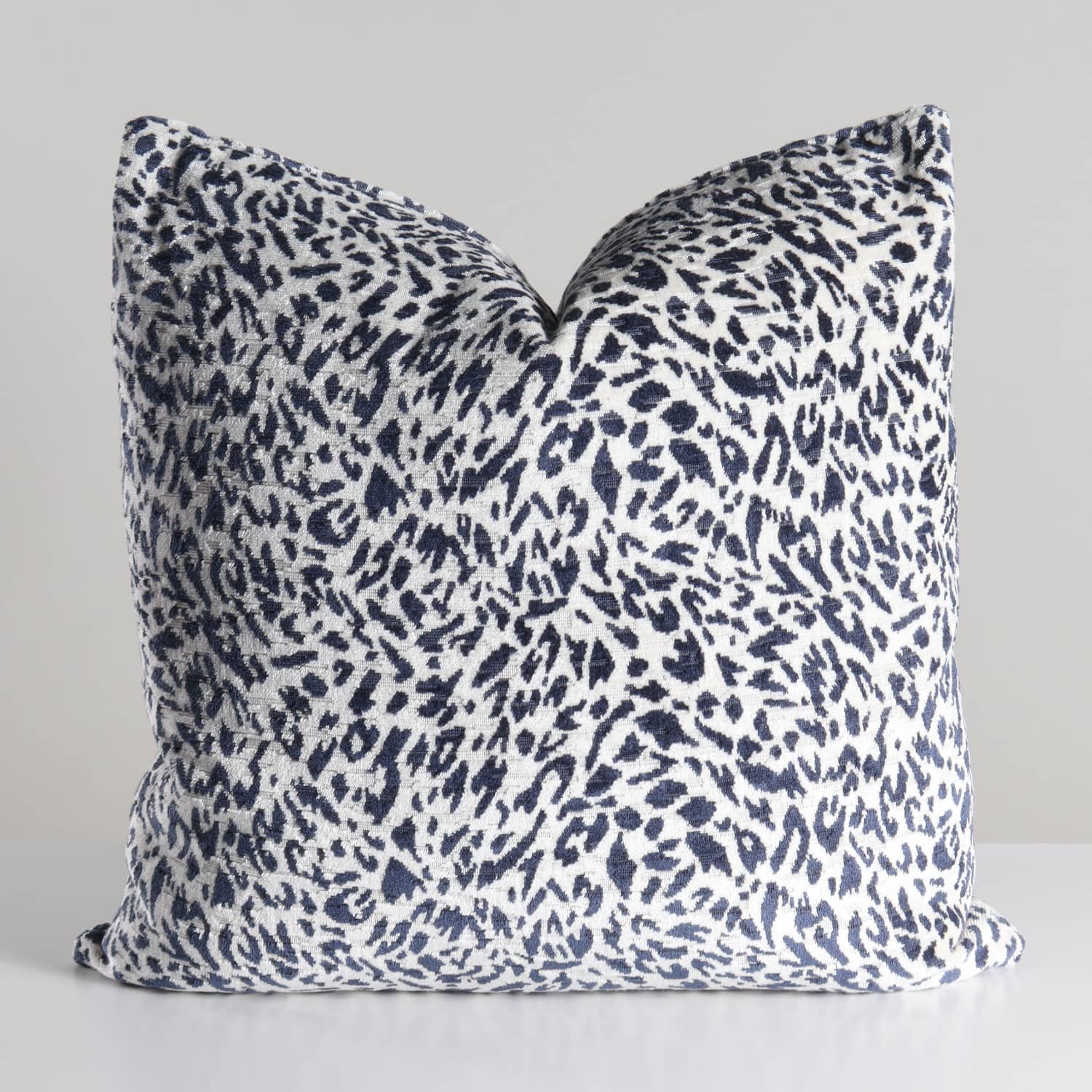 navy abstract animal print woven pillow